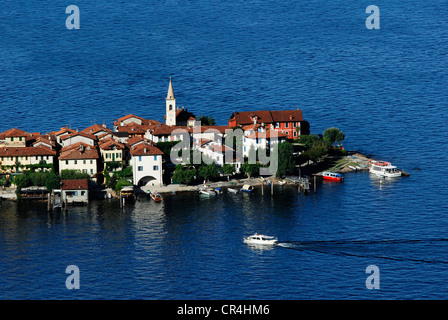 Italien, Lago Maggiore, Borroman Inseln von Campino über Baveno, Isola dei Pescatori gesehen Stockfoto