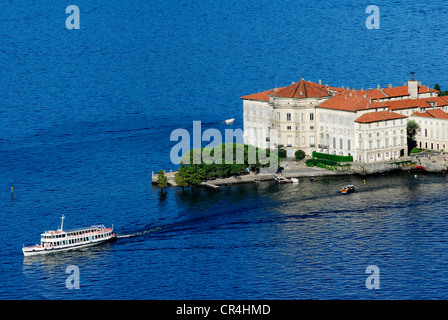 Italien, Lago Maggiore, Borroman Inseln von Campino über Baveno, Isola Bella gesehen Stockfoto