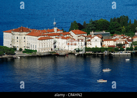 Italien, Lago Maggiore, Borroman Inseln von Campino über Baveno, Isola Bella gesehen Stockfoto