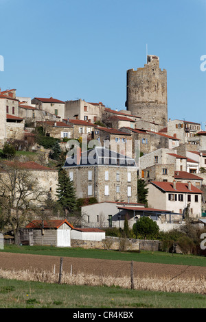 Montpeyroux Dorf gekennzeichnet Les Plus Beaux Dörfer de France, The Most schöne Dörfer von Frankreich, Allier-Tal Stockfoto