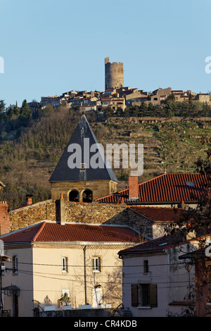 Montpeyroux Dorf gekennzeichnet Les Plus Beaux Dörfer de France, die schönsten Dörfer Frankreichs Stockfoto