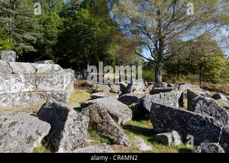 Gallo-römische Ausgrabungsstätte von Les Cars, Saint Halbhöhle Les Oussines, Parc Naturel Regional de Millevaches En Limousin, Stockfoto