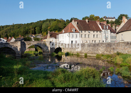 Mittelalterliche Brücke, Chambon Sur Voueize, Creuse, Frankreich, Europa Stockfoto