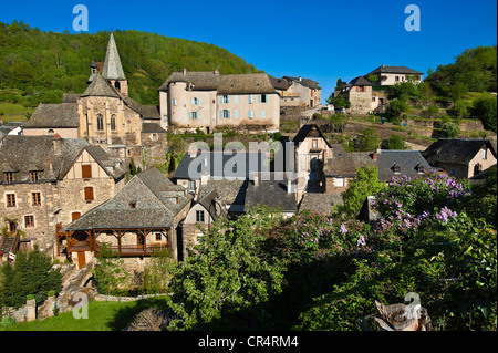 Frankreich, Aveyron, Estaing gekennzeichnet Les Plus Beaux Dörfer de France, ein Anschlag auf el Camino de Santiago, 15. Jahrhundert Chateau de Stockfoto