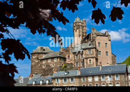 Frankreich, Aveyron, Estaing gekennzeichnet Les Plus Beaux Dörfer de France, ein Anschlag auf el Camino de Santiago, 15. Jahrhundert Chateau de Stockfoto