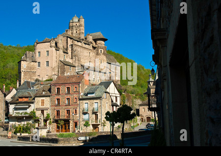 Frankreich, Aveyron, Estaing gekennzeichnet Les Plus Beaux Dörfer de France, ein Anschlag auf el Camino de Santiago, 15. Jahrhundert Chateau de Stockfoto