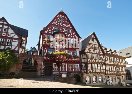 Fachwerkhäuser am Schnatterloch, Marktplatz, Miltonberg, Unterfranken, Franken, Bayern, Deutschland, Europa Stockfoto