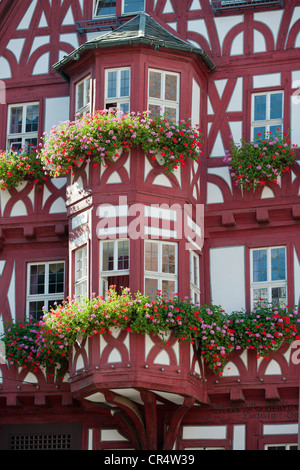 Fachwerkhaus am Schnatterloch, Marktplatz, Miltonberg, Unterfranken, Franken, Bayern, Deutschland, Europa Stockfoto