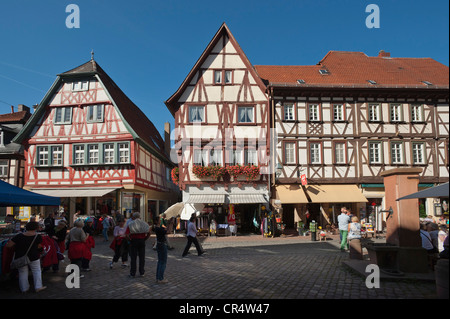 Fachwerkhäuser, Hauptstraße, Miltenberg, Unterfranken, Franken, Deutschland, Europa Stockfoto