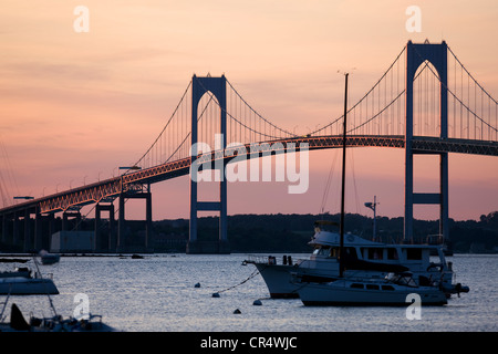 USA, Rhode Island, Newport, Claiborne Pell Brücke Stockfoto