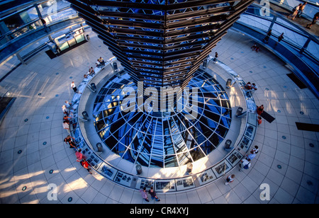 Blick auf den Spiegelkegel des Reichstagsdoms, Berlin, Deutschland Stockfoto