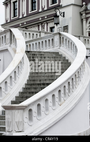 Treppe zum Rathaus, Rynek, Zamosc, Woiwodschaft Lublin, Polen Stockfoto