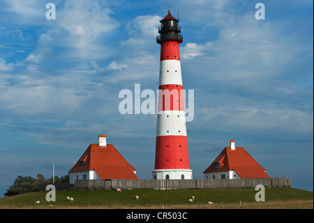 Leuchtturm Westerhever, Nord Friesland, Schleswig-Holstein, Deutschland, Europa, PublicGround Stockfoto