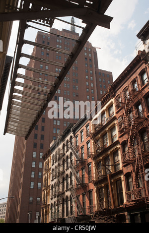 Gusseisen und Ziegel Fassade Gebäude im New Yorker Stadtteil Tribeca Stockfoto