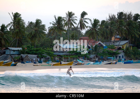 Surf Baby Point bei Sonnenuntergang, Arugam Bay, Sri Lanka Stockfoto