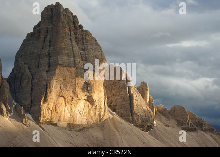 Tre Cime di Lavaredo, Auswahl der drei Zinnen, Dolomiten, Südtirol, Italien, Europa Stockfoto