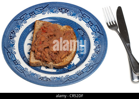 Würzig gebackenen Bohnen auf toast Stockfoto