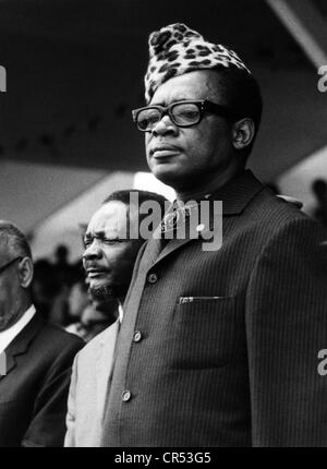 Mobutu, Sese Seko, 14.10.1930 - 8.9.1997, kongolesischer Politiker, Präsident der Demokratischen Republik Kongo (Zaire) 24.11.1965 - 16.5.1997, halbe Länge, 1970er Jahre, Stockfoto