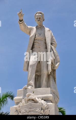 Denkmal für den Schriftsteller und Nationalheld Jose Marti, Altstadt Habana Vieja, UNESCO-Weltkulturerbe, Havanna, Kuba, Caribbean Stockfoto