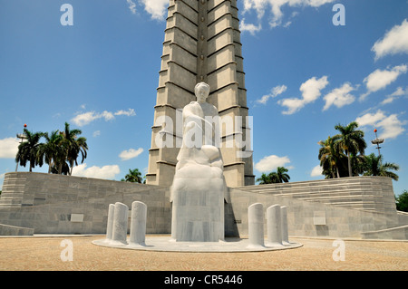 Monumento José Martí, Denkmal, José Martí, kubanischer Schriftsteller und Nationalheld, 105m, Plaza De La Revolución, Havanna, Kuba Stockfoto