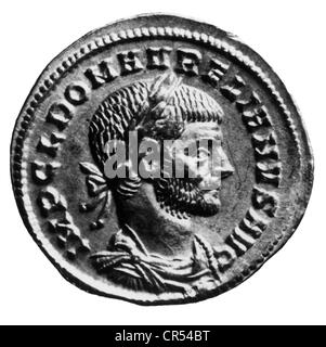 Aurelianus, Lucius Domitius, 9.9.214 - Kaserne Oktober 275, römischer Kaiser von 270 bis 275, Portrait, Exergue, ca. 272, Aurelian, em Stockfoto
