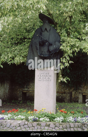 Cranach, Lucas der ältere, 1472 - 16.10.1553, deutscher Maler und Illustrator, Denkmal in Kronach, Bayern, Stockfoto