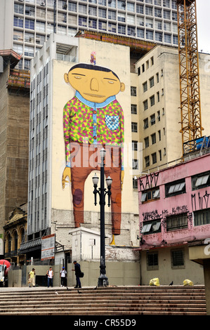Graffiti an der Fassade eines Hauses, Sao Paulo, Brasilien, Südamerika Stockfoto