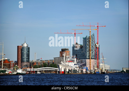 Blick auf die Baustelle der Elbphilharmonie, Hanse Stadt Hamburg, Deutschland, Europa Stockfoto