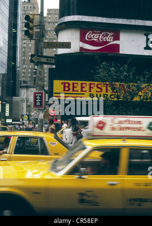 Street, Downtown New York, Archivierung Foto, August 1981. Stockfoto