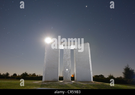 Die geheimnisvolle Georgia Guidestones in Elbert County, Georgia, USA. Stockfoto