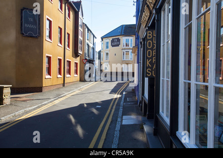 Eine schmale Seitenstraße in der walisischen Küstenstadt von Aberystwyth, Großbritannien. Stockfoto