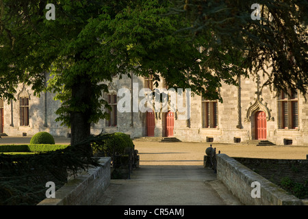 Frankreich, Morbihan, Josselin, Josselin Burg Flamboyantstil Stockfoto