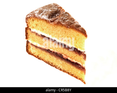 Dreischicht-Victoria Sandwich-Kuchen Stockfoto