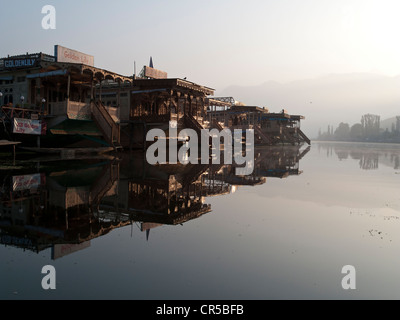 Hausboote auf Dal-See, beliebt, um Touristen in Srinagar, Jammu und Kaschmir, Indien, Asien Stockfoto