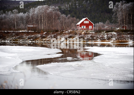 Norwegen, Lappland, Finnmark County, Karasjok, Karasjokka Fluss Stockfoto