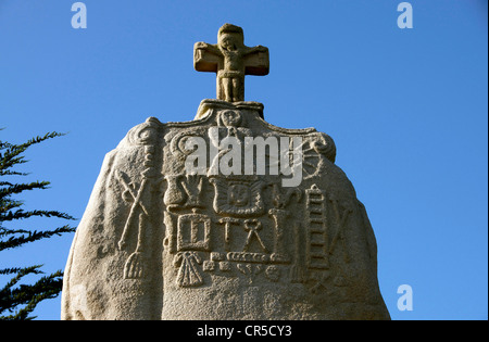 Frankreich, Cote d ' Armor, St. Uzec, menhir Stockfoto