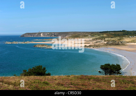 Frankreich, Cote d ' Armor, cap Frehel Emeraude Küste, Sables d ' or Les Pins Strand Stockfoto