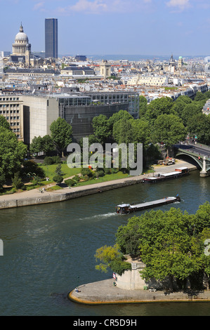 Frankreich, Paris, die Ufer der Seine Fluss UNESCO-Welterbe, das Institut du Monde Arabe (Institut du Monde Arabe) durch Stockfoto