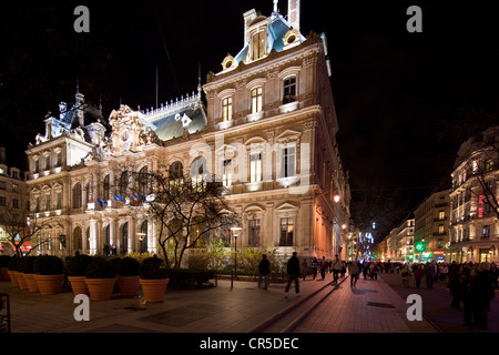 Frankreich, Rhone, Lyon, historischen Ort UNESCO-Welterbe, die Rue De La République und dem Palais De La Bourse, Handelskammer Stockfoto