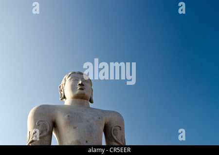 Statue von Lord Gomateshwara, der höchste monolithische Statue der Welt gewidmet Lord Bahubali, geschnitzt aus einem einzigen Stockfoto