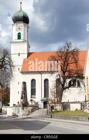 Die Kirche St. Peter und Paul in Oberammergau, Bayern, Deutschland Stockfoto