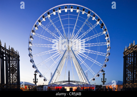 Frankreich, Paris, Place De La Concorde, das Riesenrad gesehen vom Jardin des TuIleries Garten (2009) Stockfoto