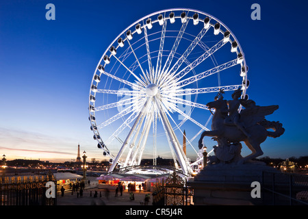 Frankreich, Paris, Place De La Concorde, eines Marly Pferde und das große Rad (2009) Stockfoto