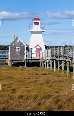 Kanada, New Brunswick, Acadia, Buctouche, Le Pays De La sagouins, Ile Aux Puces, Leuchtturm Stockfoto