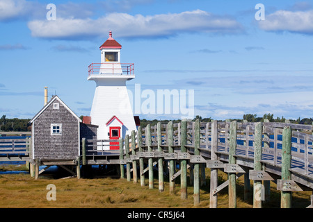 Kanada, New Brunswick, Acadia, Buctouche, Le Pays De La sagouins, Ile Aux Puces, Leuchtturm Stockfoto