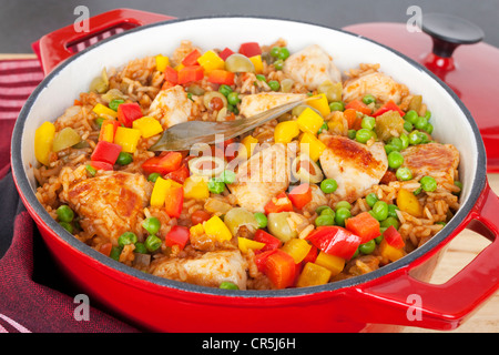 Huhn und Reis Gericht, Arroz Con Pollo, aus Lateinamerika, Stockfoto