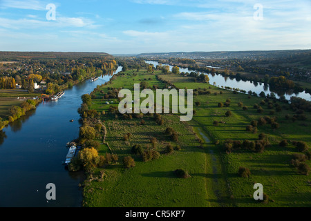 Frankreich, Eure, Pressagny wünschenswert, Vallee De La Seine (Seine-Tal), Ile Emient (Emient Island) (Antenne auf der Seine Stockfoto