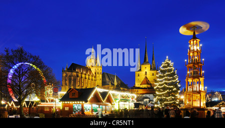 Weihnachtsmarkt in Erfurt, Thüringen, Deutschland, Europa Stockfoto