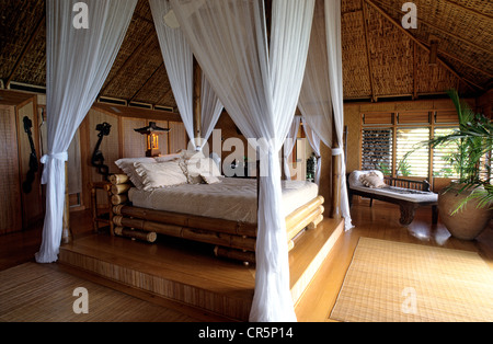 Fidschi-Inseln, Wakaya Island, Wakaya Club Hotel, Schlafzimmer Stockfoto