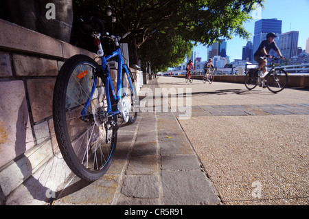 Radfahrer am Südufer, Brisbane, Queensland, Australien. Weder Herr PR Stockfoto